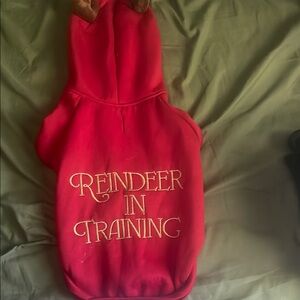#81 Red 'Reindeer in Training' Dog Hoodie